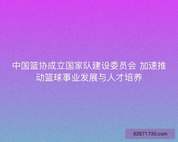 中国篮协成立国家队建设委员会 加速推动篮球事业发展与人才培养