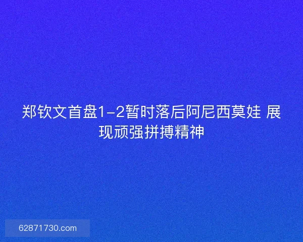 郑钦文首盘1-2暂时落后阿尼西莫娃 展现顽强拼搏精神