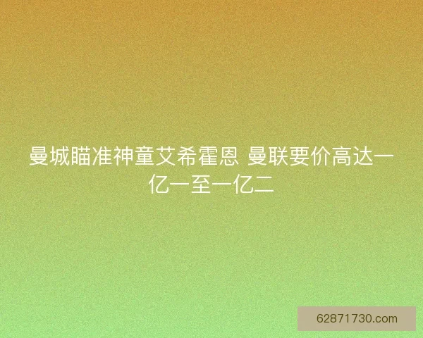 曼城瞄准神童艾希霍恩 曼联要价高达一亿一至一亿二
